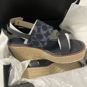 Coach Kami Denim Wedge- Brand new in box size 8.5